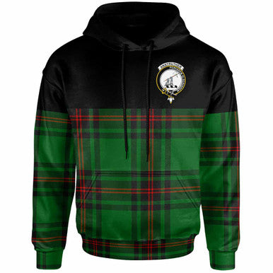 Scottish Anstruther Clan Crest Tartan Hoodie - Horizontal Style Front Side Tartan Plaid