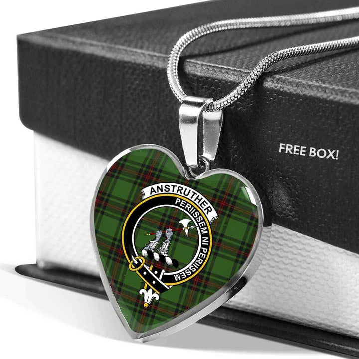 Scottish Anstruther Clan Crest Tartan Necklace Heart Tartan Plaid 5