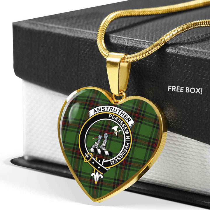 Scottish Anstruther Clan Crest Tartan Necklace Heart Tartan Plaid 6
