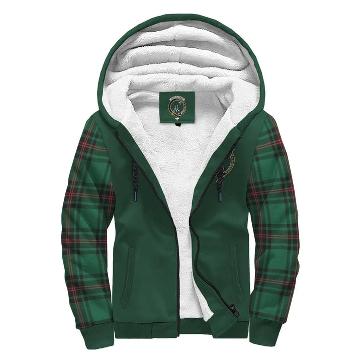Scottish Anstruther Clan Crest Tartan Plaid Sleeve Sherpa Hoodie
