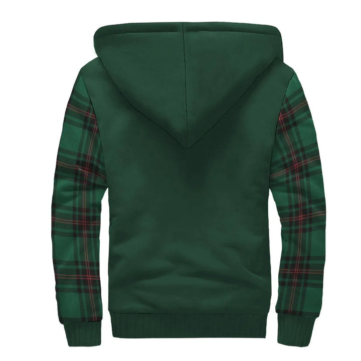 Scottish Anstruther Clan Crest Tartan Plaid Sleeve Sherpa Hoodie