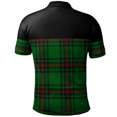 Scottish Anstruther Clan Crest Tartan Polo Shirt - Horizontal Style Back Side Tartan Plaid