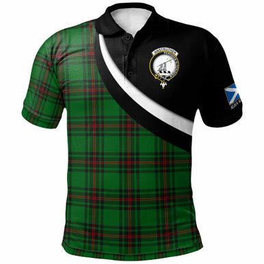 Scottish Anstruther Clan Crest Tartan Polo Shirt - Scotland Forever Style Front Side Tartan Plaid