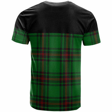 Scottish Anstruther Clan Crest Tartan T-Shirt - Horizontal Style Back Side Tartan Plaid