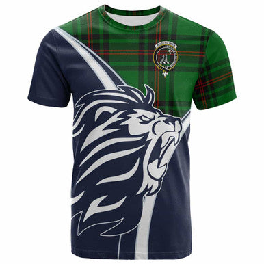 Scottish Anstruther Clan Crest Tartan T-Shirt - Bend Style Front Side Tartan Plaid