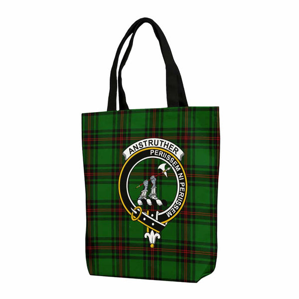 Scottish Anstruther Clan Crest Tartan Canvas Bag With Shoulder Strap Tartan Plaid 1