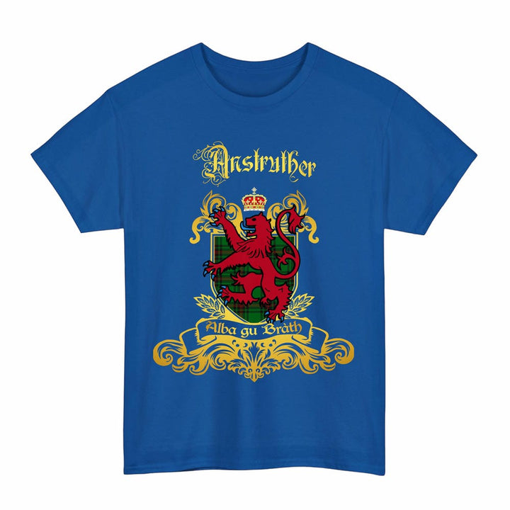 Scottish Anstruther Clan Tartan Lion Rampant of Scotland T-Shirt Tartan Plaid Royal Color
