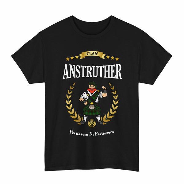 Scottish Anstruther Clan Tartan T-Shirt - Motto Scotsman Tartan Plaid Black Color