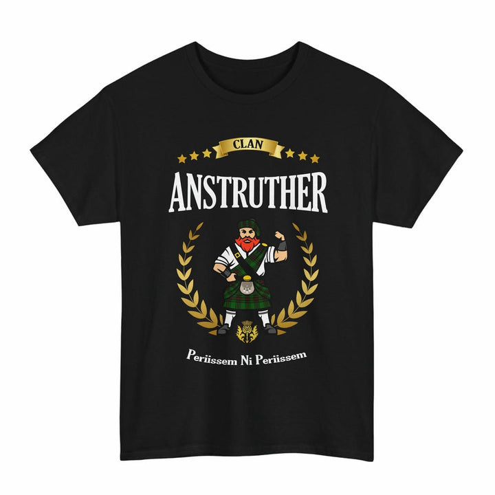 Scottish Anstruther Clan Tartan T-Shirt - Motto Scotsman Tartan Plaid Black Color
