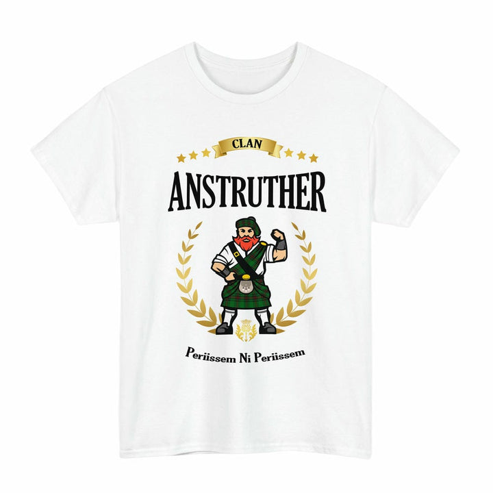 Scottish Anstruther Clan Tartan T-Shirt - Motto Scotsman Tartan Plaid White Color