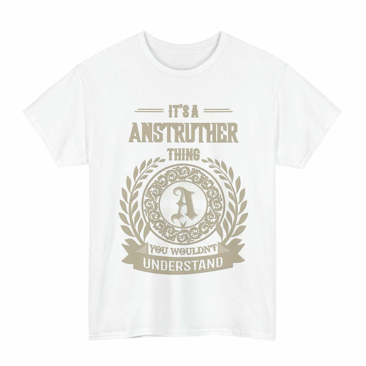 Scottish Anstruther Clan Tartan T-Shirt - Vintage Family Name Tartan Plaid White Color