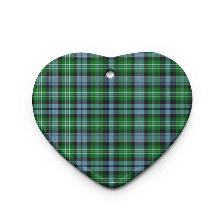 Scottish Arbuthnot Ancient Clan Tartan Ceramic Ornament Heart Shape Tartan Plaid