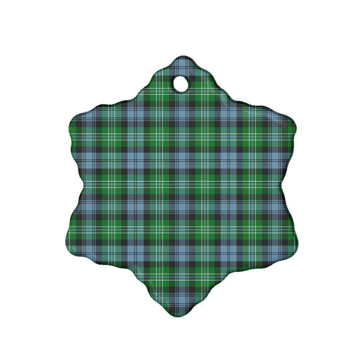 Scottish Arbuthnot Ancient Clan Tartan Ceramic Ornament Snow Flake Shape Tartan Plaid