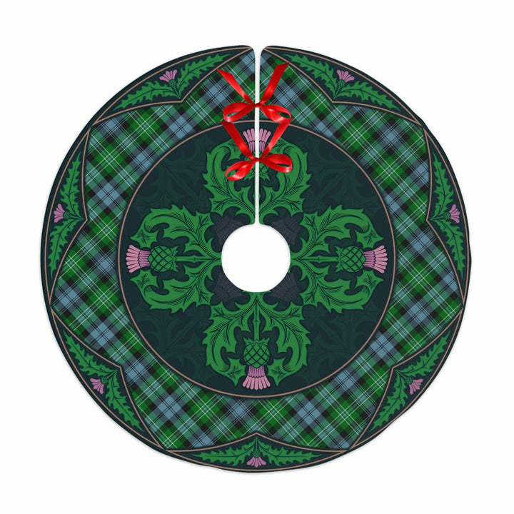 Scottish Arbuthnot Ancient Clan Tartan Christmas Tree Skirt Old Scottish Thistle Flower No Tassels Tartan Plaid 1