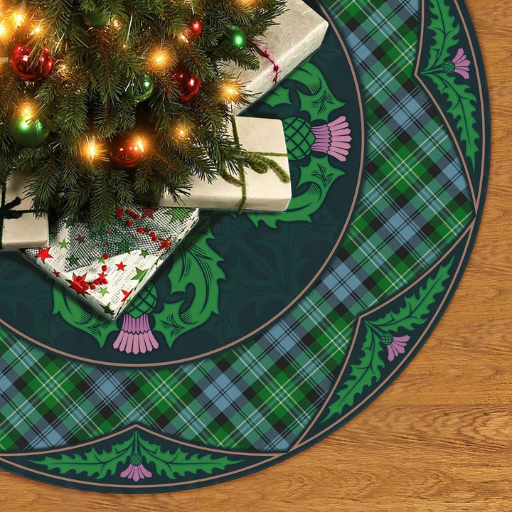Scottish Arbuthnot Ancient Clan Tartan Christmas Tree Skirt Old Scottish Thistle Flower No Tassels Tartan Plaid 2