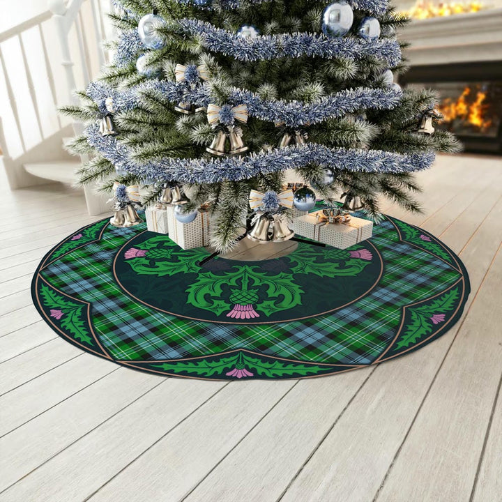 Scottish Arbuthnot Ancient Clan Tartan Christmas Tree Skirt Old Scottish Thistle Flower No Tassels Tartan Plaid 3