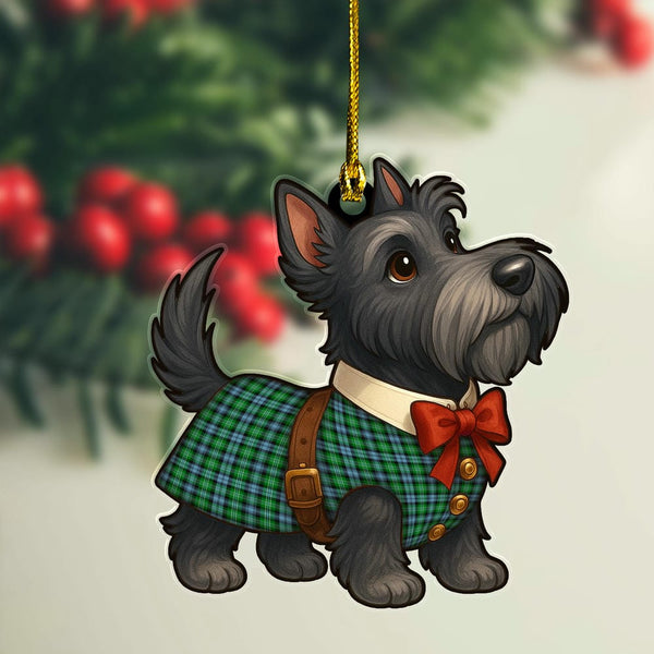 Scottish Arbuthnot Ancient Clan Tartan Ornament Scottie Dog Tartan Plaid