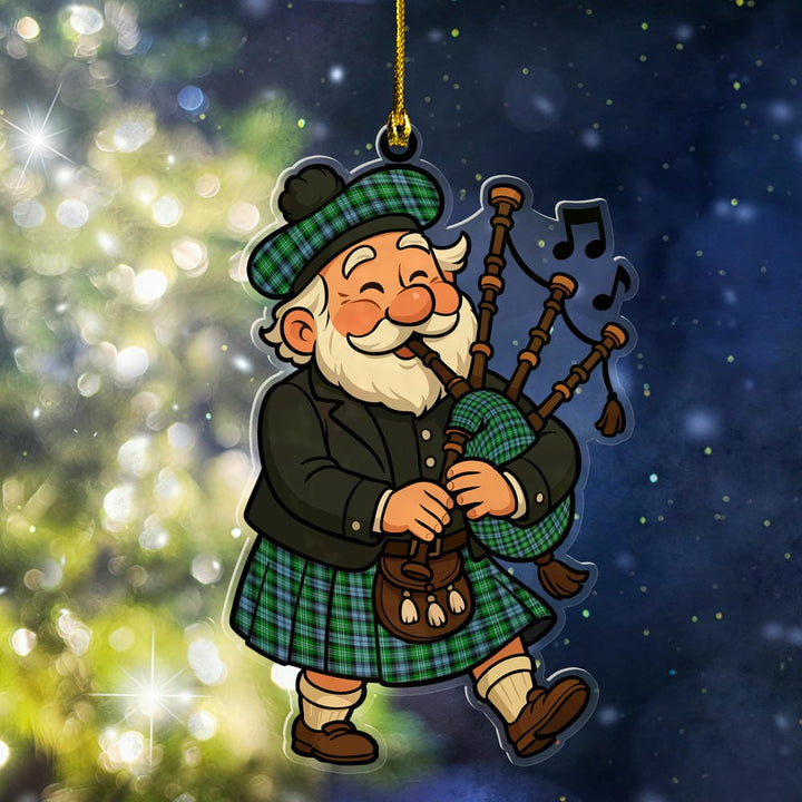 Scottish Arbuthnot Ancient Clan Tartan Ornament Scottish Santa In Kilt Tartan Plaid