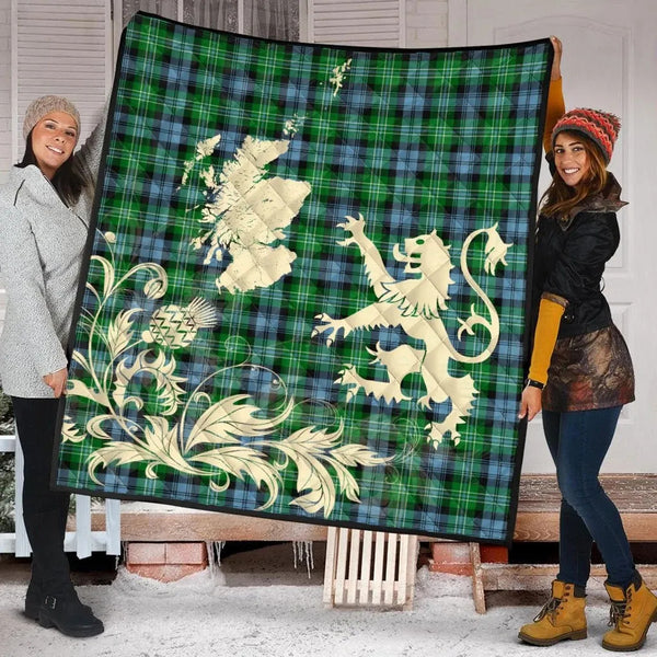 Scottish Arbuthnot Ancient Clan Tartan Quilt Rampant Lion with Thistle Tartan Plaid 2