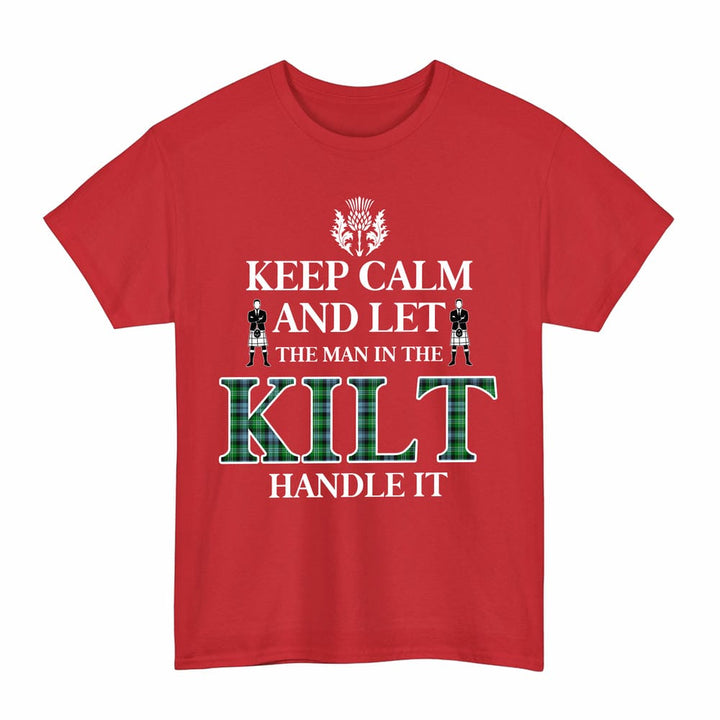 Scottish Arbuthnot Ancient Clan Tartan T-Shirt - Keep Calm Tartan Plaid Red Color