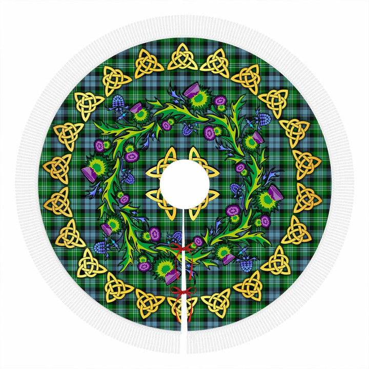 Scottish Arbuthnot Ancient Clan Tartan Thistle Celtic Knot Christmas Tree Skirt Tassels Tartan Plaid 1