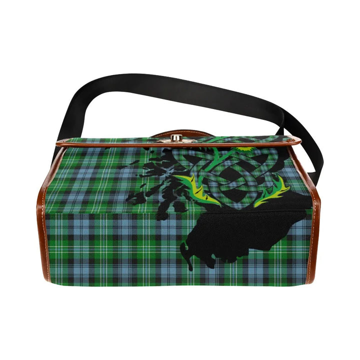 Scottish Arbuthnot Ancient Clan Tartan Waterproof Canvas Bag With Thistle Tartan Plaid 5