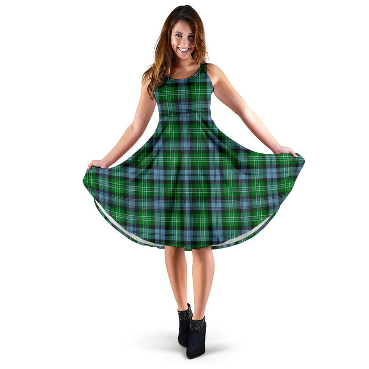 Scottish Arbuthnot Ancient Clan Tartan Women Midi Dress