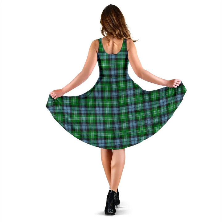 Scottish Arbuthnot Ancient Clan Tartan Women Midi Dress