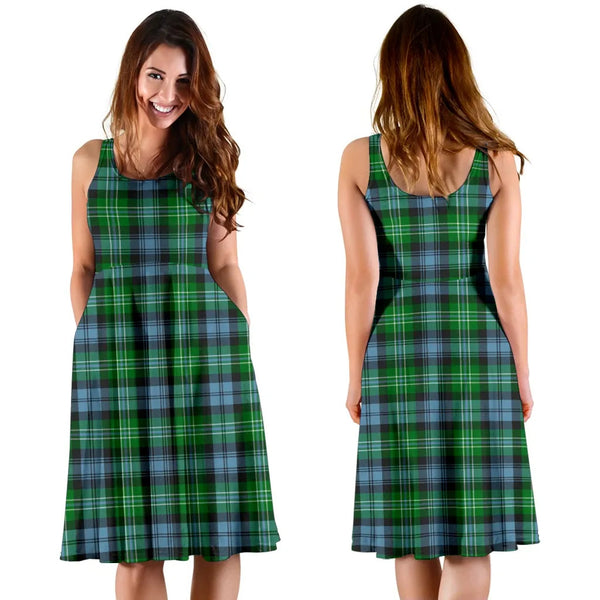 Scottish Arbuthnot Ancient Clan Tartan Women Midi Dress