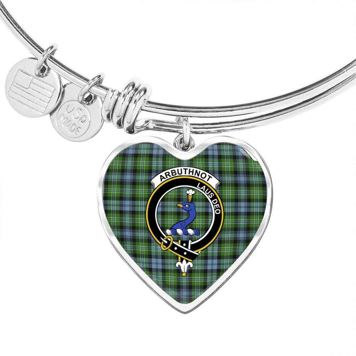 Scottish Arbuthnot Clan Crest Tartan Bangle Heart Tartan Plaid 1