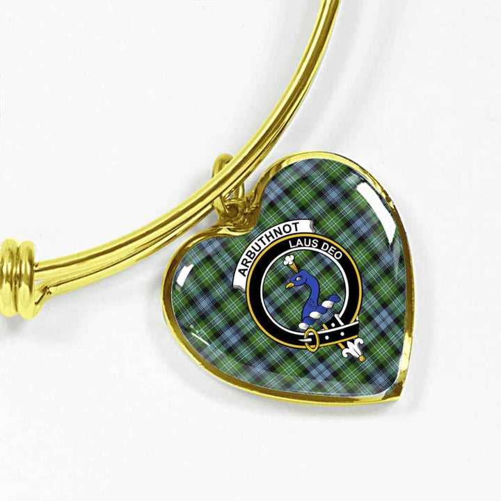 Scottish Arbuthnot Clan Crest Tartan Bangle Heart Tartan Plaid 2