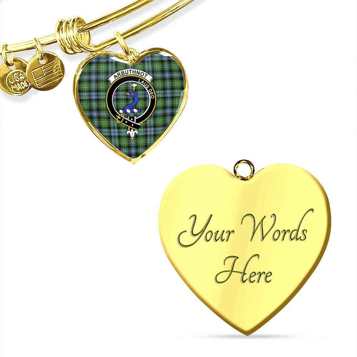 Scottish Arbuthnot Clan Crest Tartan Bangle Heart Tartan Plaid 4