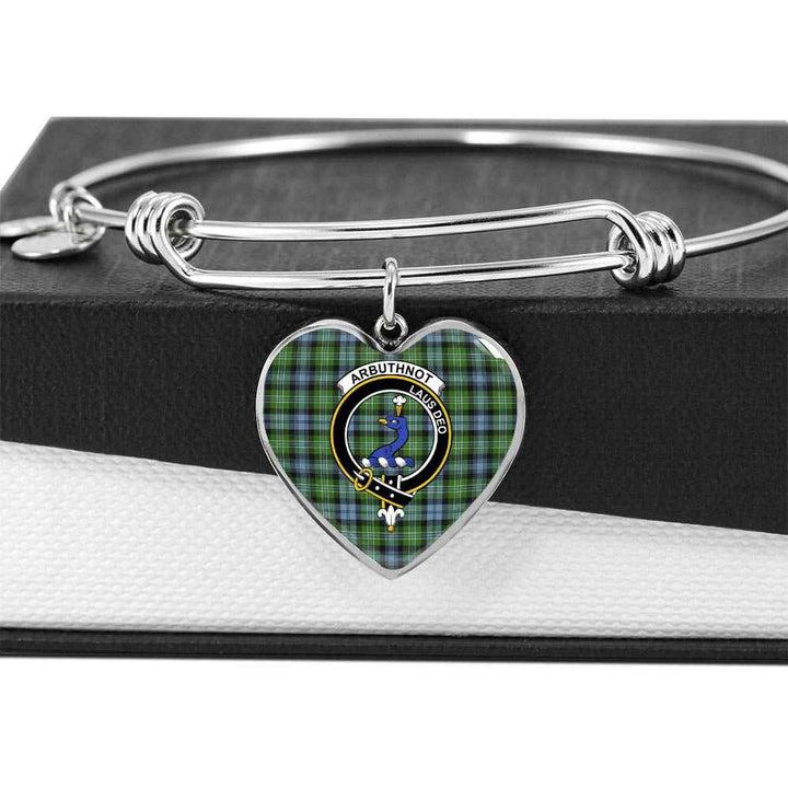 Scottish Arbuthnot Clan Crest Tartan Bangle Heart Tartan Plaid 5