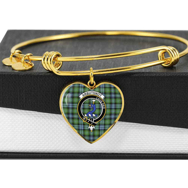 Scottish Arbuthnot Clan Crest Tartan Bangle Heart Tartan Plaid 6
