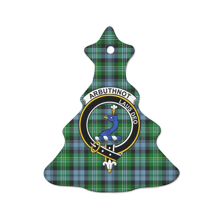 Scottish Arbuthnot Clan Crest Tartan Ceramic Ornament Tree Shape Tartan Plaid