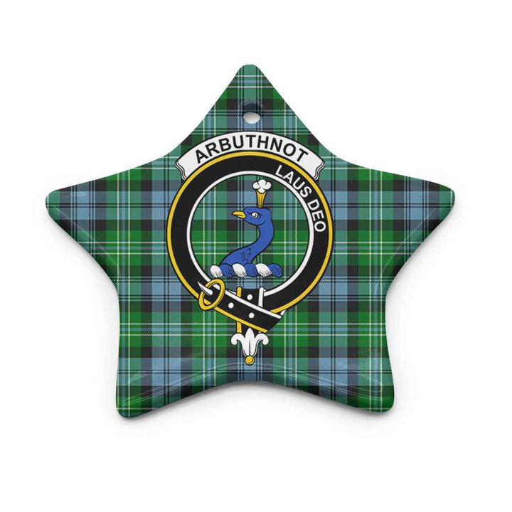 Scottish Arbuthnot Clan Crest Tartan Ceramic Ornament Star Shape Tartan Plaid