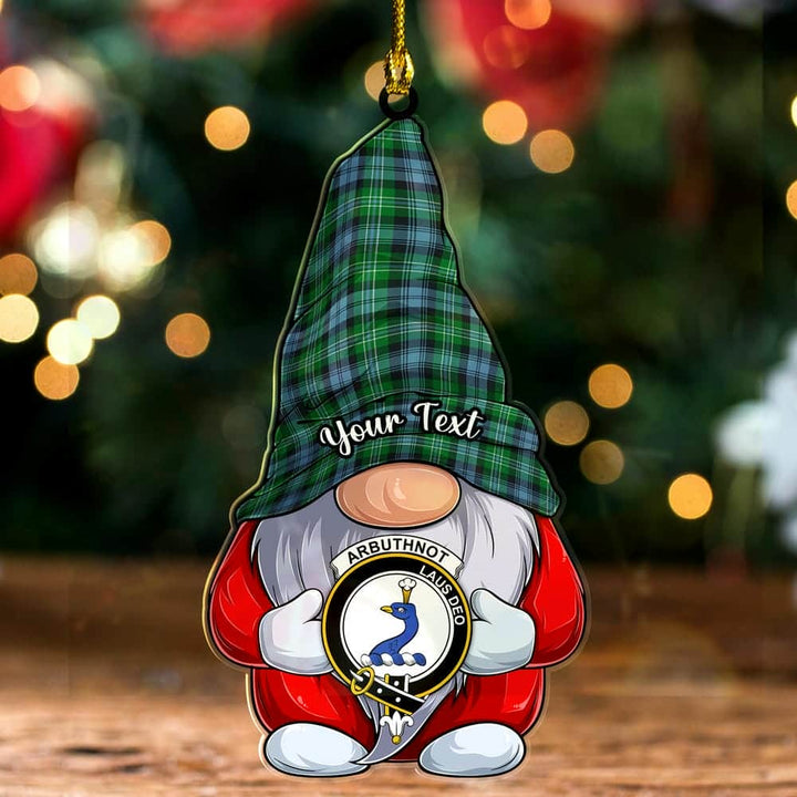 Scottish Arbuthnot Clan Crest Tartan Christmas Gnome Ornament Custom Personalized Tartan Plaid 2