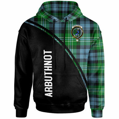 Scottish Arbuthnot Clan Crest Tartan Curve Hoodie Front Side Tartan Plaid