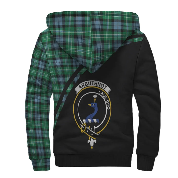Scottish Arbuthnot Clan Crest Tartan Curve Sherpa Hoodie
