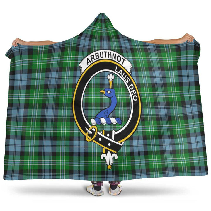 Scottish Arbuthnot Clan Crest Tartan Hooded Blanket Tartan Plaid 1