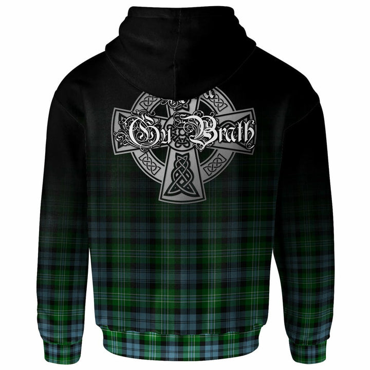 Scottish Arbuthnot Clan Crest Tartan Hoodie - Alba Gu Brath Family Crest Celtic Inspired Back Side Tartan Plaid