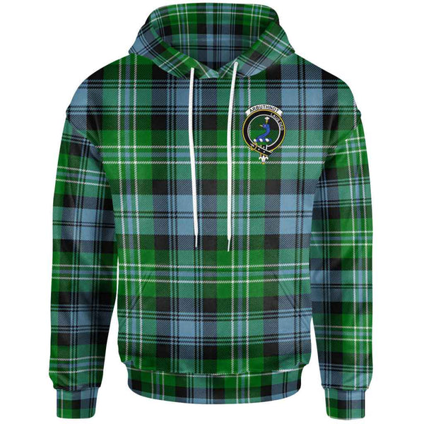 Scottish Arbuthnot Clan Crest Tartan Hoodie Front Side Tartan Plaid