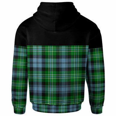 Scottish Arbuthnot Clan Crest Tartan Hoodie - Horizontal Style Back Side Tartan Plaid