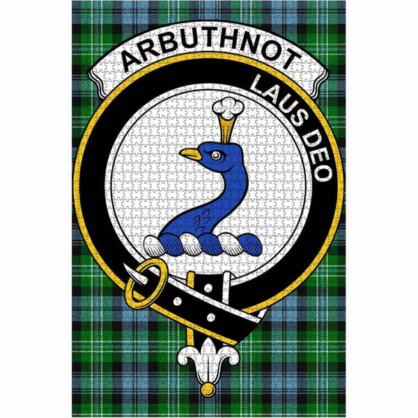 Scottish Arbuthnot Clan Crest Tartan Jigsaw Puzzle 1