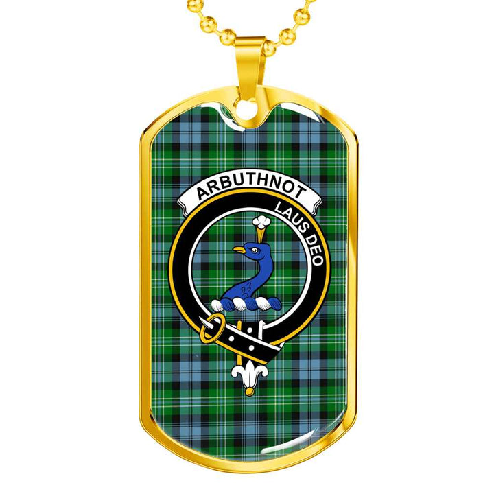 Scottish Arbuthnot Clan Crest Tartan Military Dog Tag Necklace Tartan Plaid 2