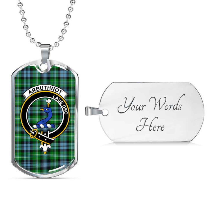 Scottish Arbuthnot Clan Crest Tartan Military Dog Tag Necklace Tartan Plaid 3