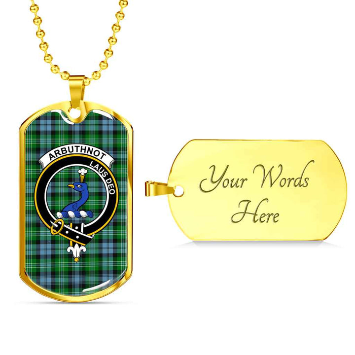 Scottish Arbuthnot Clan Crest Tartan Military Dog Tag Necklace Tartan Plaid 4