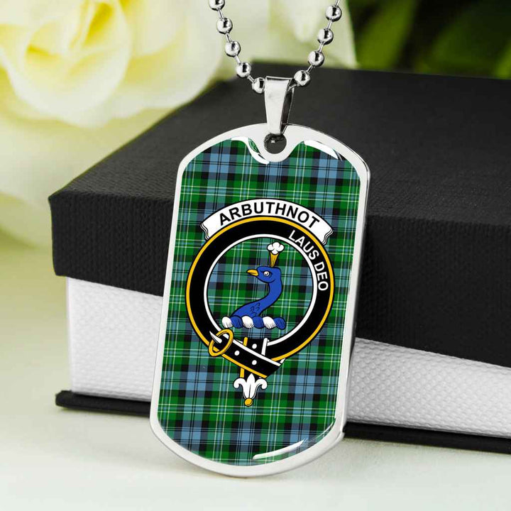 Scottish Arbuthnot Clan Crest Tartan Military Dog Tag Necklace Tartan Plaid 5