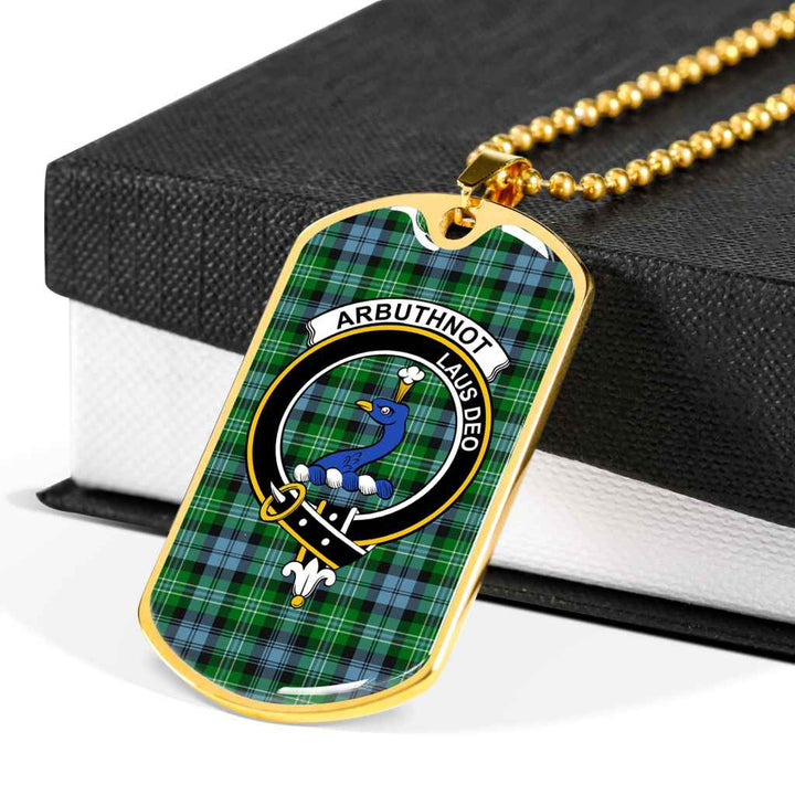 Scottish Arbuthnot Clan Crest Tartan Military Dog Tag Necklace Tartan Plaid 6