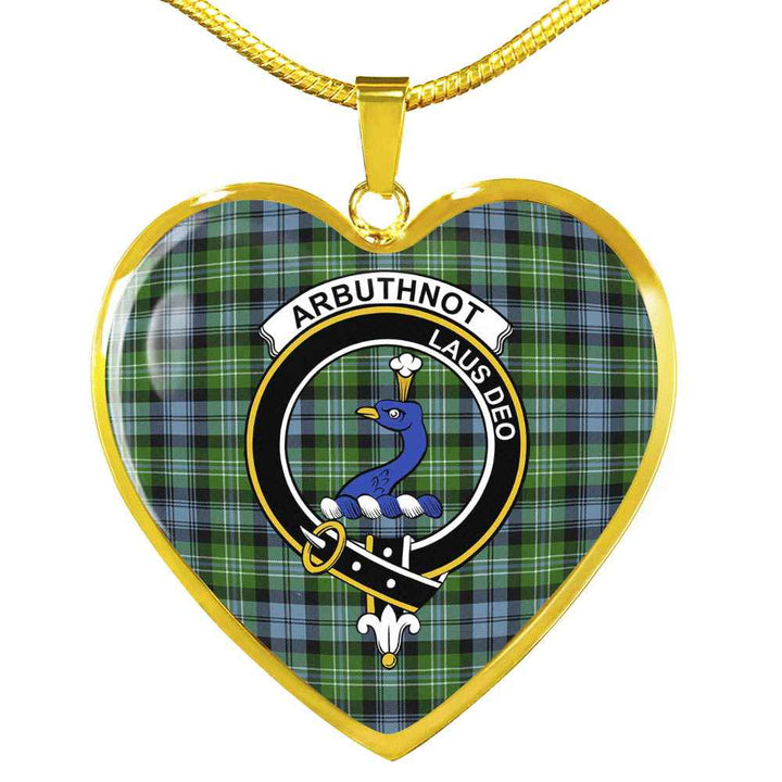 Scottish Arbuthnot Clan Crest Tartan Necklace Heart Tartan Plaid 2